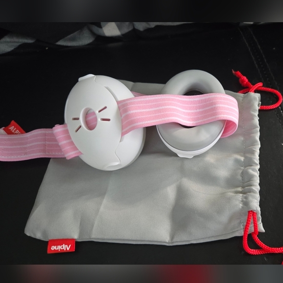 Alpine Muffy Baby Earmuffs Noise Canceling Headphone White Pink - Picture 2 of 3